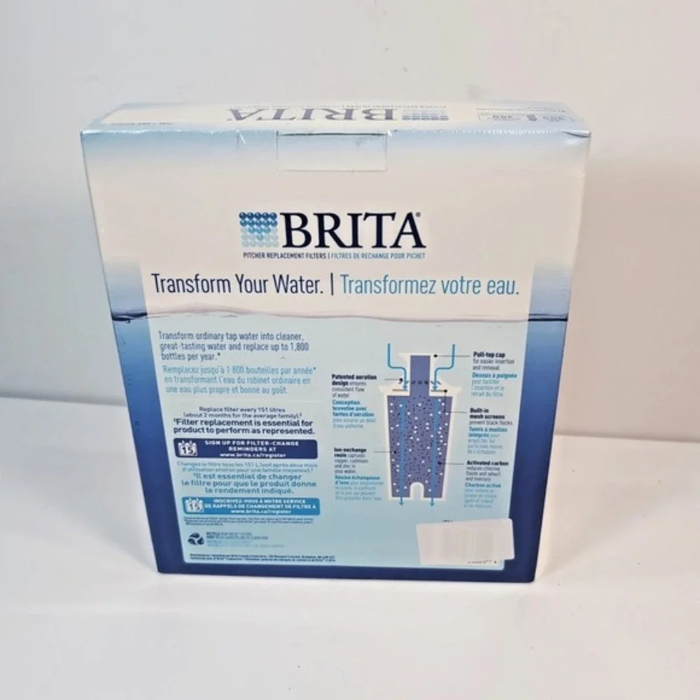 Genuine Brita Water Pitcher Standard Replacement Filters 8‎ Pack Box NEW SEALED